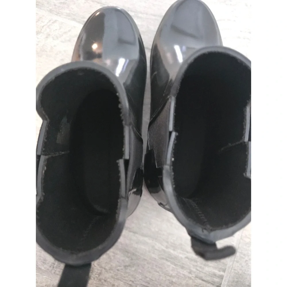 Hunter Original Refined Gloss Chelsea Boots Black Womens 8‎ Ankle Rain